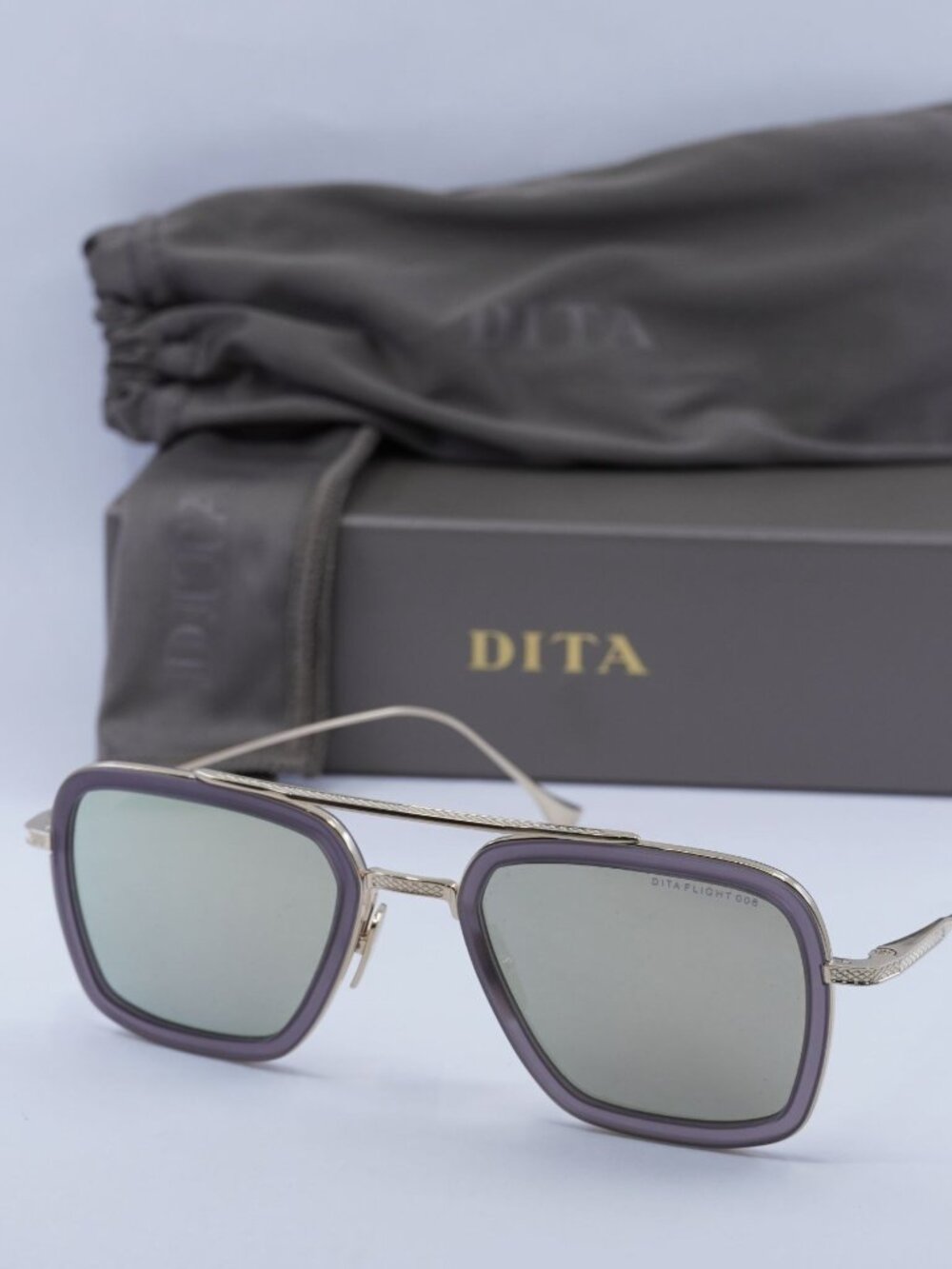 Dita FLIGHT-006-7806-C Aviator Sunglasses - Grey & Gold / Grey